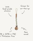 Mushie Silicone Pacifier Clip | Eva - White