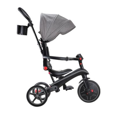 Globber Explorer Trike Foldable 4 in 1 - Black Gray