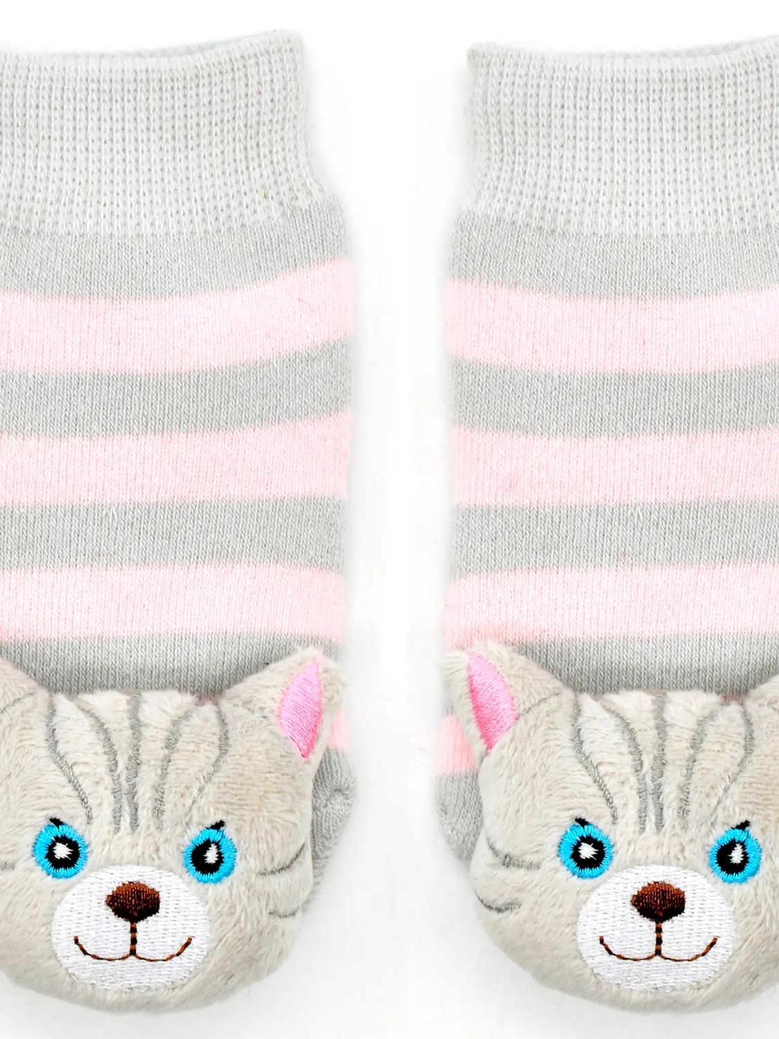 Gray Cat Boogie Toes Rattle Socks 1 - 2 Y