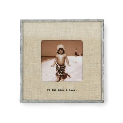 To The Moon &amp; Back Linen Photo Frame fits 3.5"x3.5"