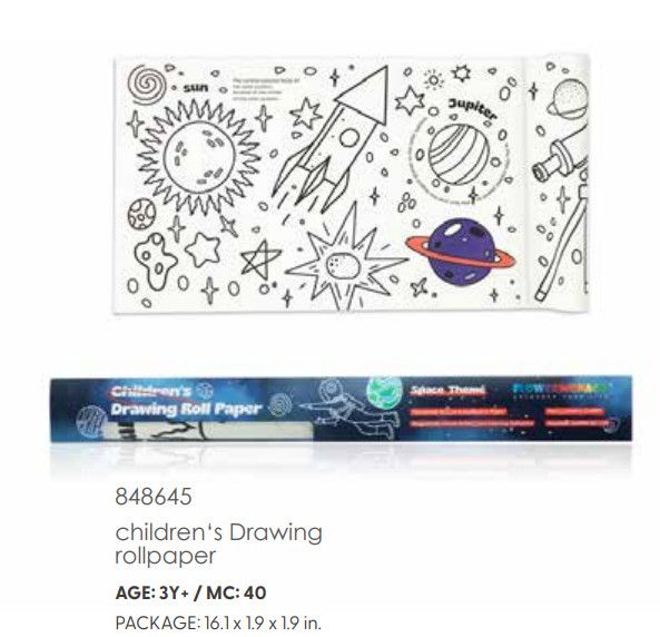 Childrens Drawing Rolling Paper -Space