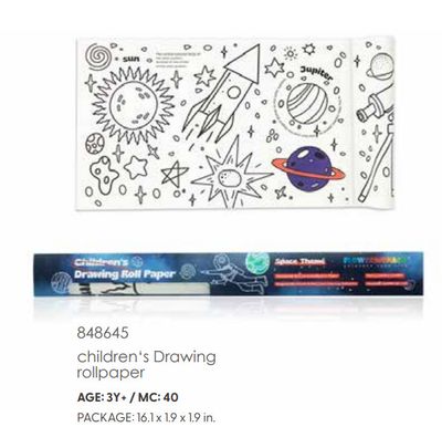 Childrens Drawing Rolling Paper -Space