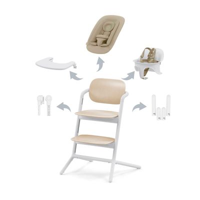 CYBEX Gold Lemo 4 in 1 Set High Chair in Sand White