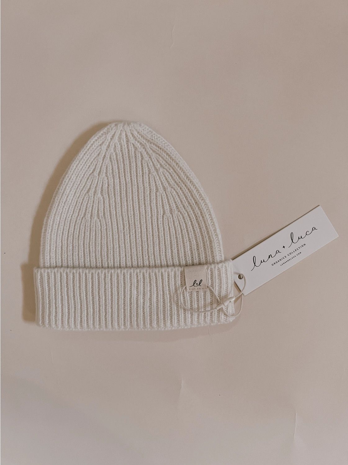 Luna + Luca Merino Wool Baby Beanie - Off White 3 - 6M