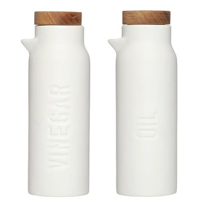 Santa Barbara Design Face to Face Matte White Oil &amp; Vinegar Set