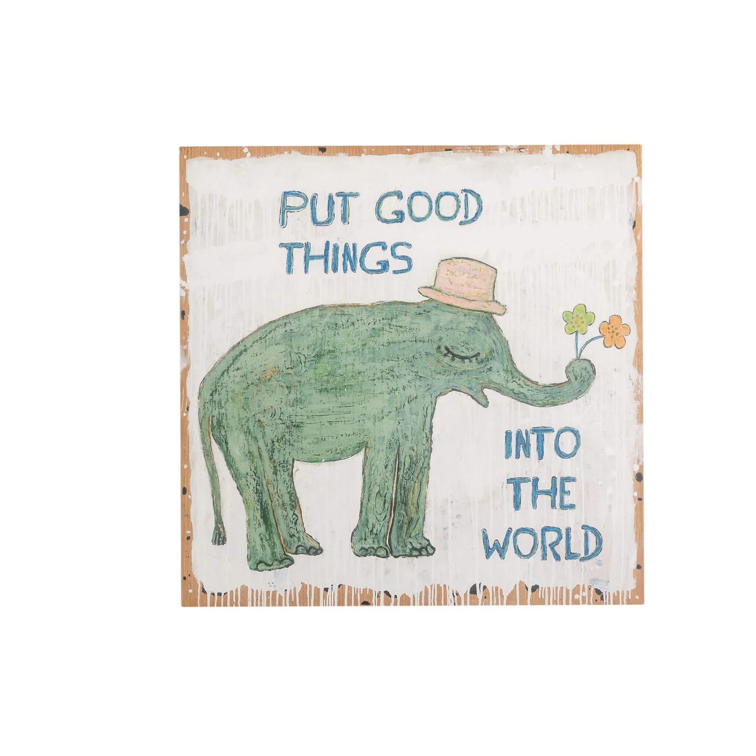 Good Things Elephant Art Poster 12x12"