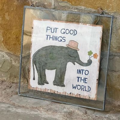 Good Things Elephant Art Poster 12x12"