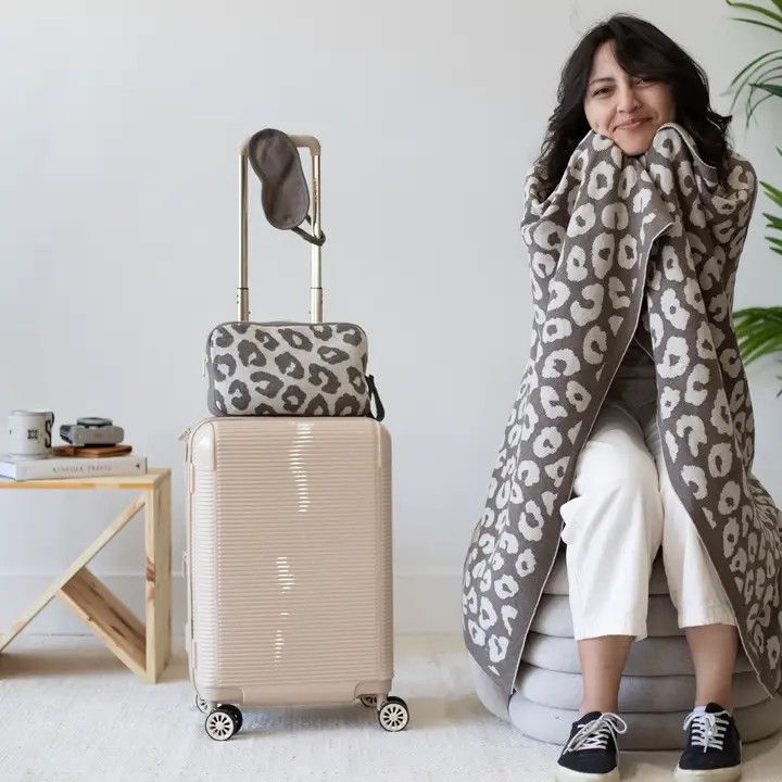 Pink Lemonade Leopard Print - Dk Brown Mel/ Linen Sand Mel Travel Set