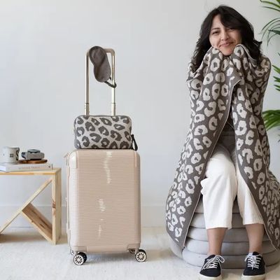 Pink Lemonade Leopard Print - Dk Brown Mel/ Linen Sand Mel Travel Set