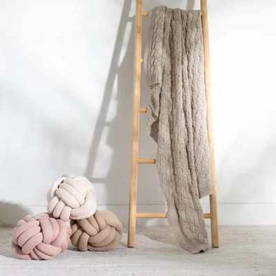 Pink Lemonade Drapa Linen sand mel Blanket