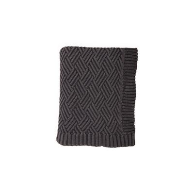 Pink Lemonade Washed Brick - Charcoal - 100% Cotton Throw Blanket