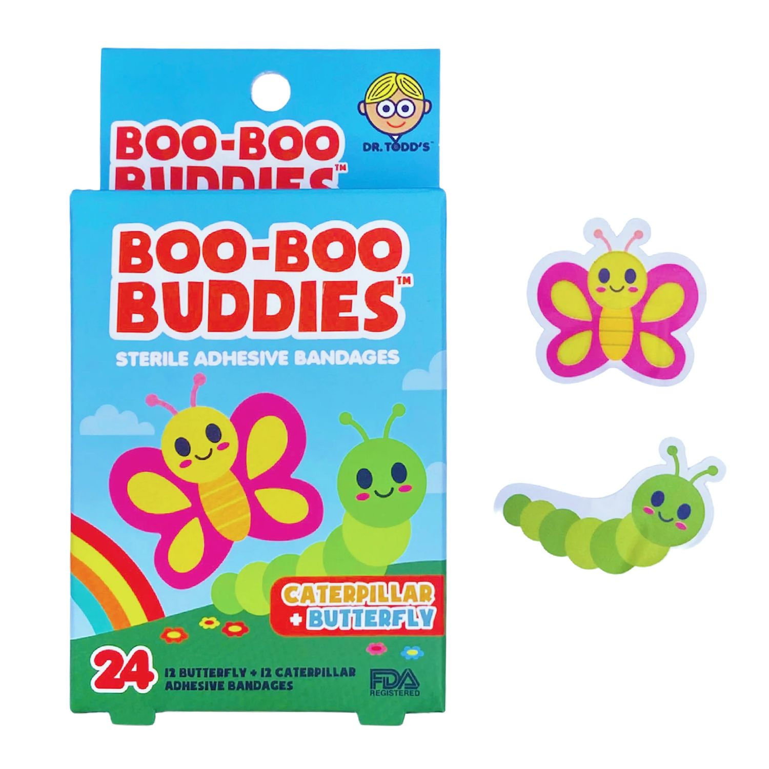 Boo-Boo Buddies Caterpillar and Butterfy Cute Bandages