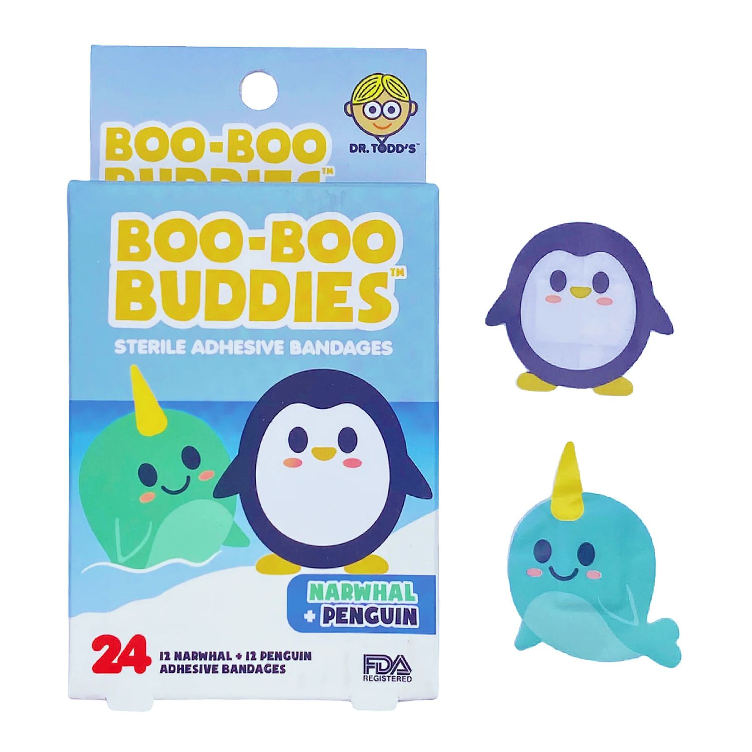 Boo-Boo Buddies Narwhal and Penguin Bandages