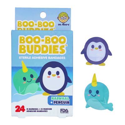 Boo-Boo Buddies Narwhal and Penguin Bandages