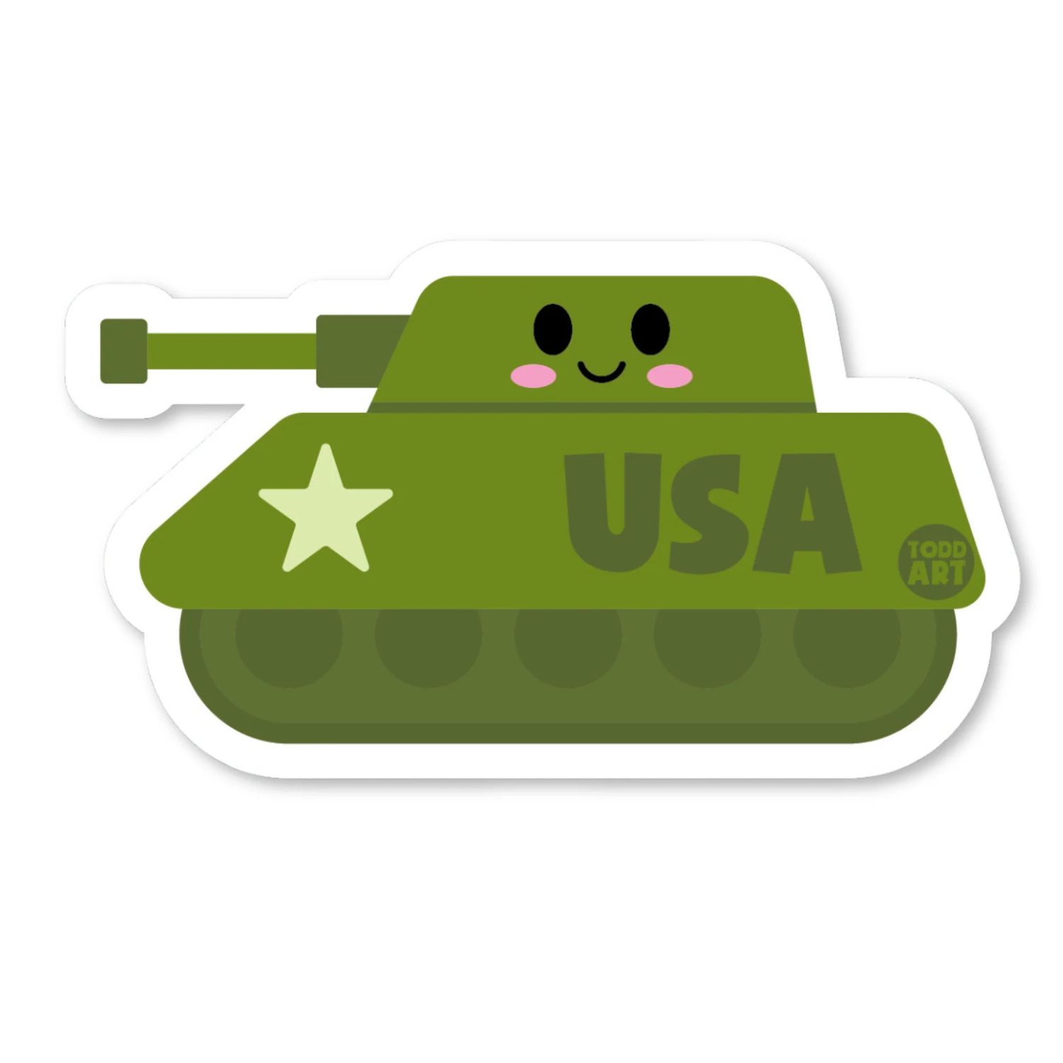 Boo-Boo Buddies Army Tank Vinyl Sticker