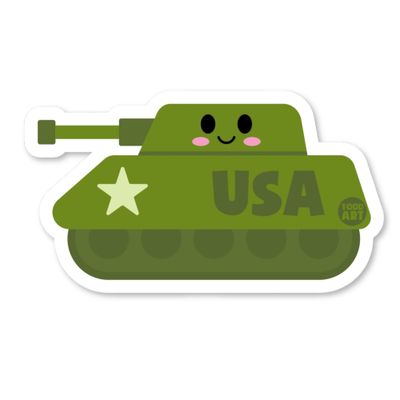 Boo-Boo Buddies Army Tank Vinyl Sticker