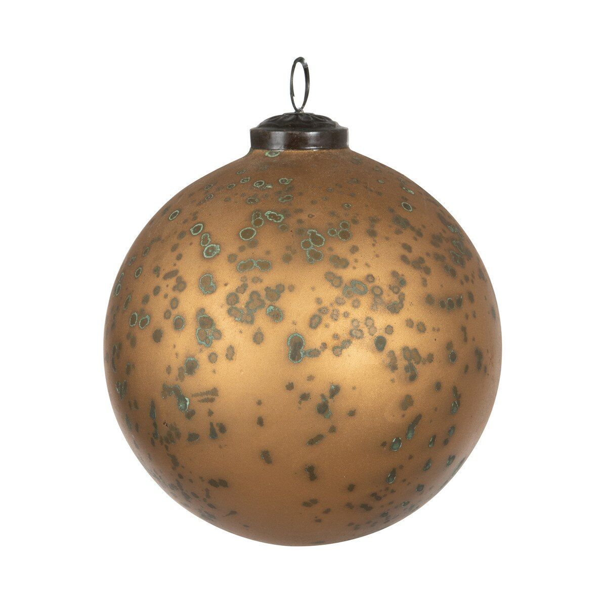 Marbled Bronze Glass Ball Ornament 4.75"