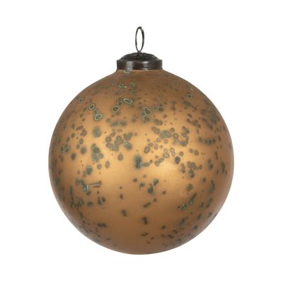 Marbled Bronze Glass Ball Ornament 4.75"