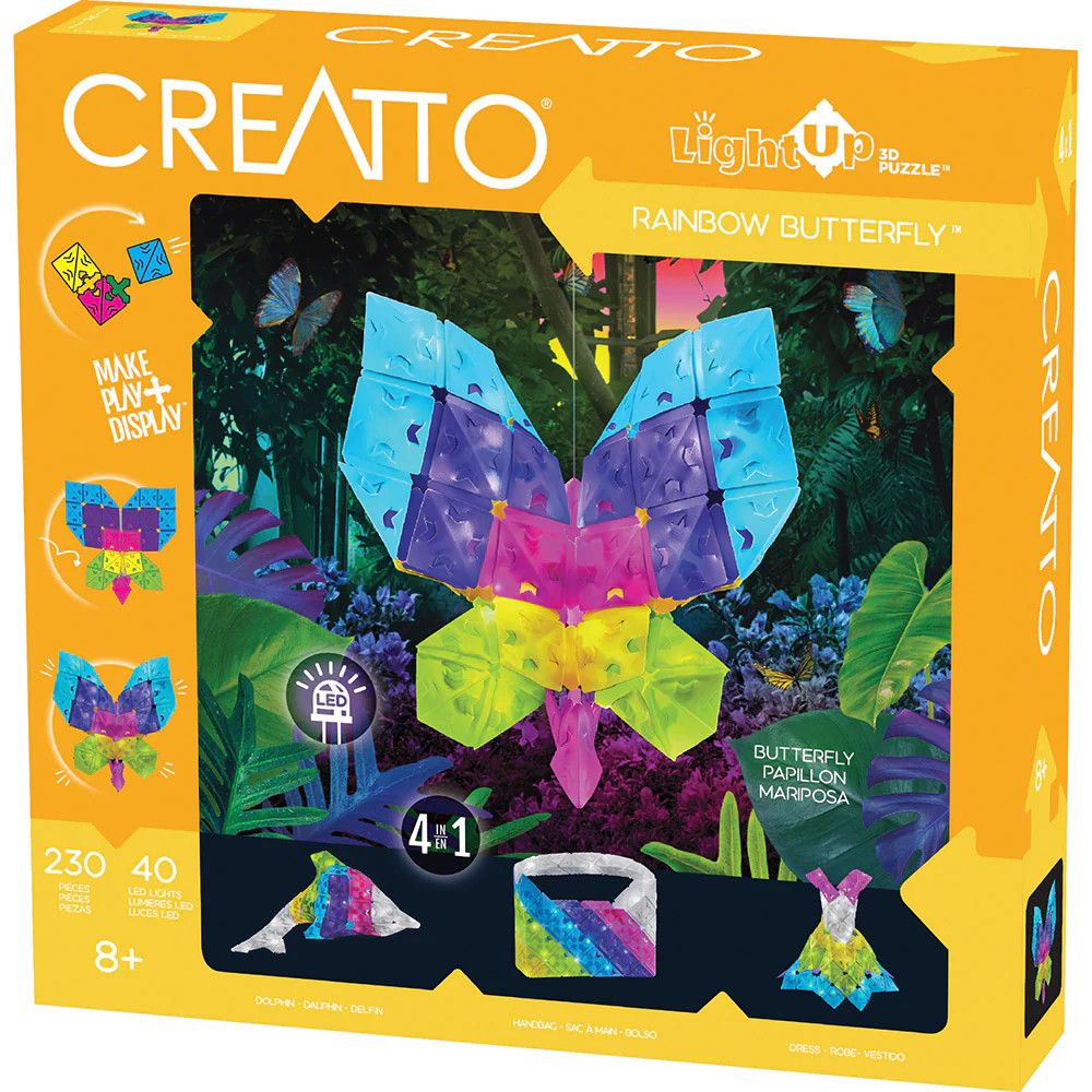 Thames &amp; Kosmos Creatto Rainbow Butterfly - Light-Up 3D Puzzle Kit