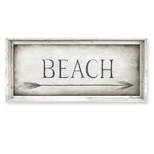 Sweet Gumball Inc Framed Shelf Art/Word - 'Beach' (Right) - White