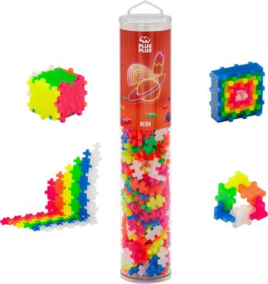 Plus-Plus: BIG Tube - 15pc Neon Mix