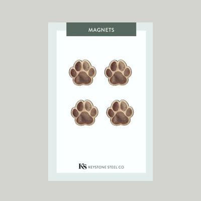 Paw Print Wooden Magnet 4pk