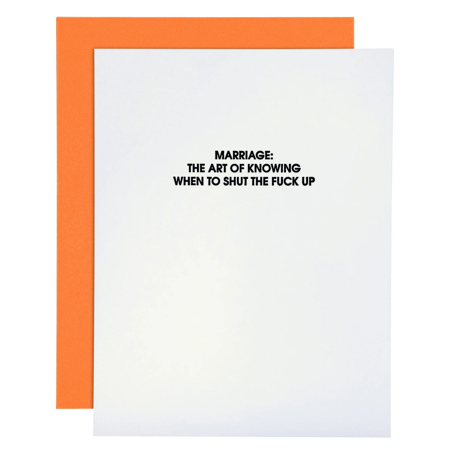 Marriage: STFU Letterpress Card