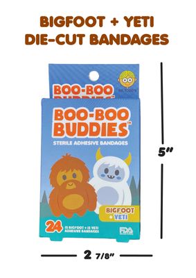 Boo-Boo Buddies Bigfoot and Yeti Bandages