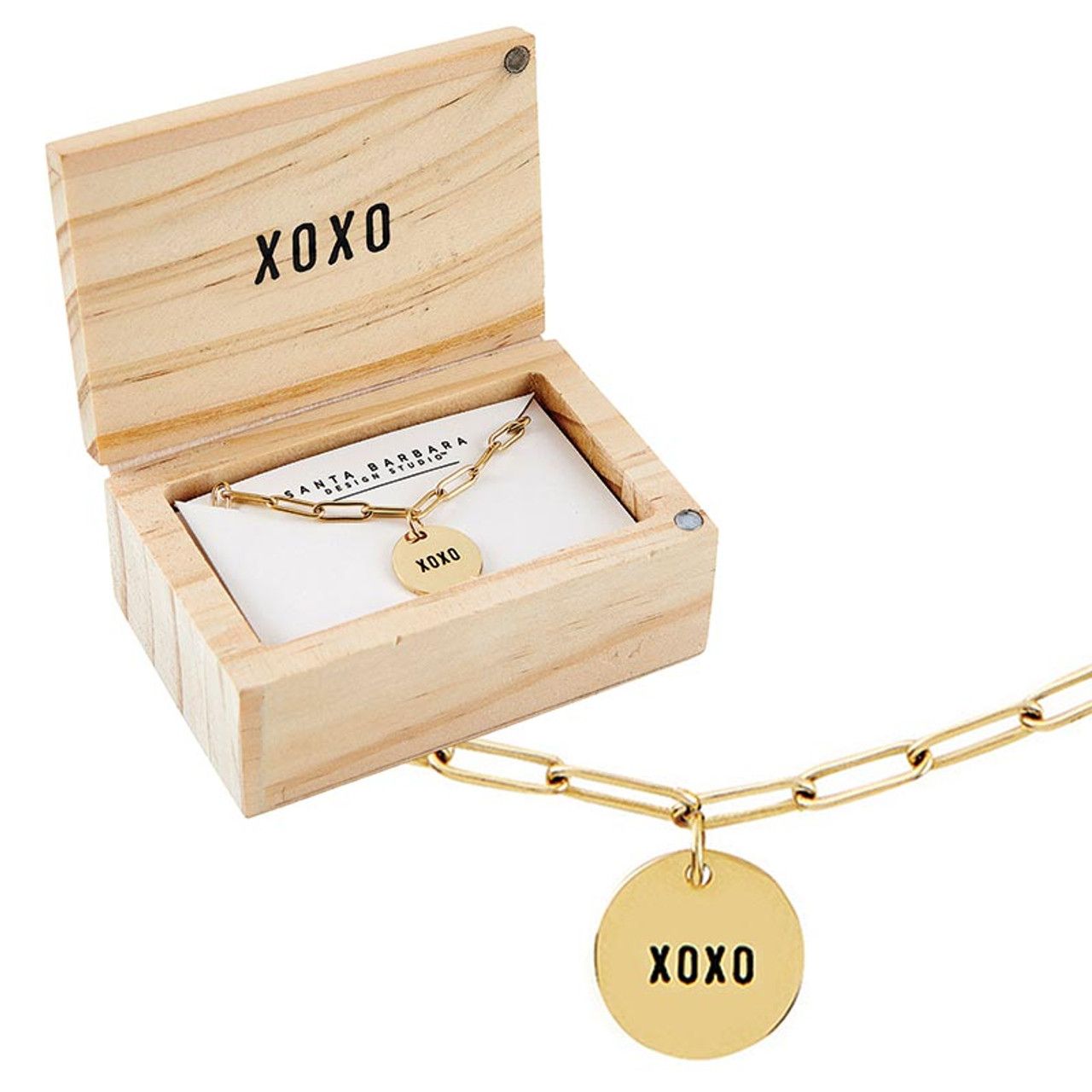 Link Chain Charm Necklace - Xoxo