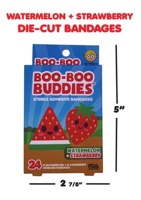 Boo-Boo Buddies Watermelon and Strawberry Shape Bandages