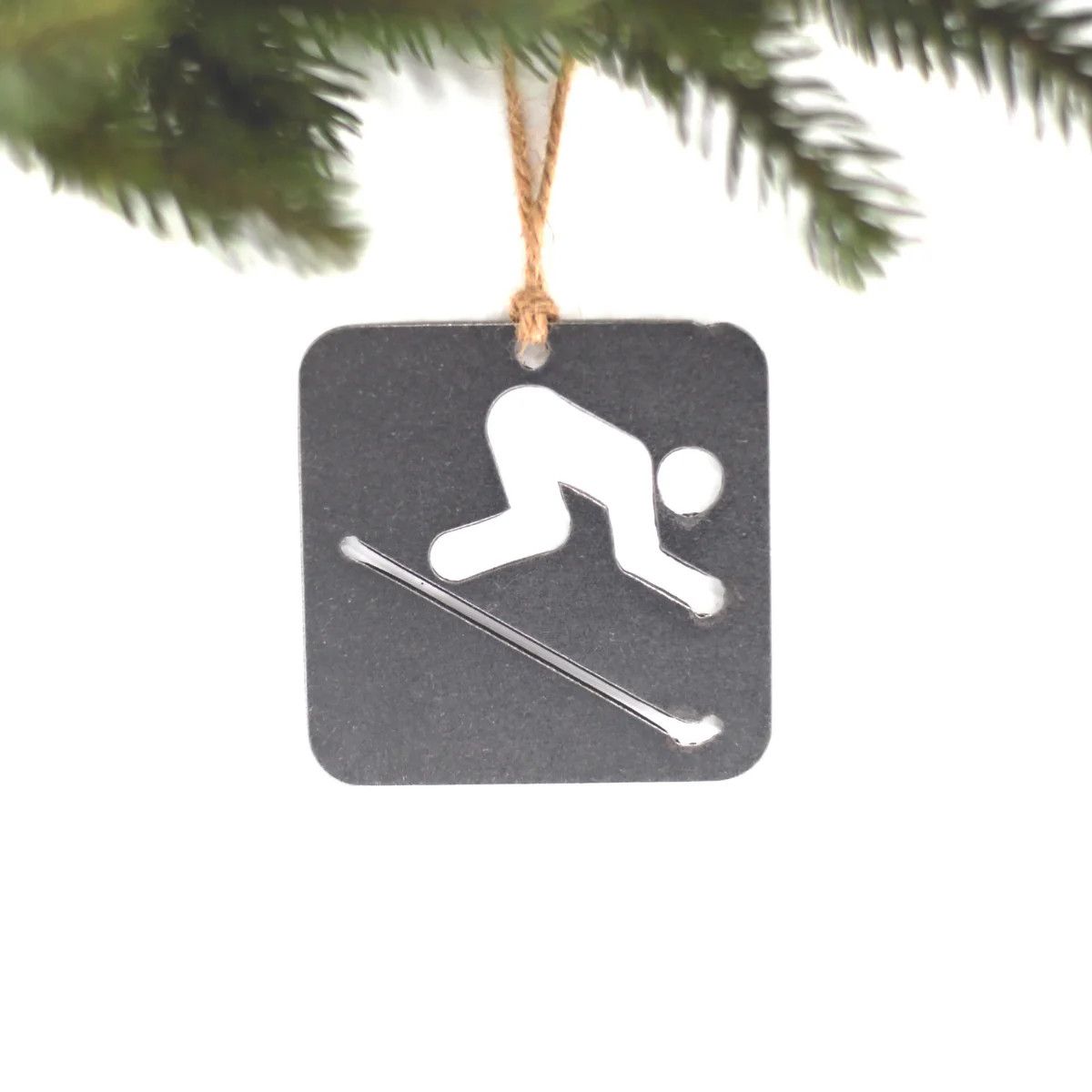 Downhill Skier Metal Ornament