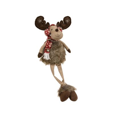 Fuzzy Nordic Sweater Dangle Leg Reindeer - 22 in