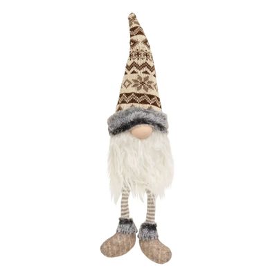 Nordic Brown Winter Gnome w/ Dangle Legs - 20.5 in