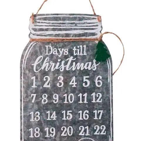 Galvanized Mason Jar Countdown - 11.25 in