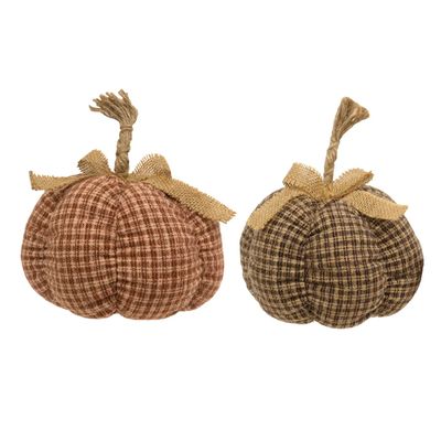 Country Plaid Pumpkin 2 Asst - 8 in