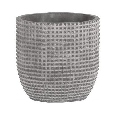 Urban Trends Collection Cement Round Pot With Lattice Square