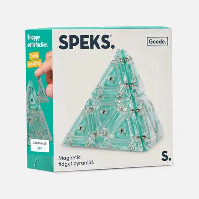 Speks Geode Magnetic Fidget Pyramid Set - Aqua