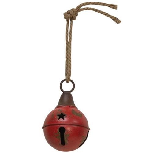 Aged Red Jingle Bell, 4"