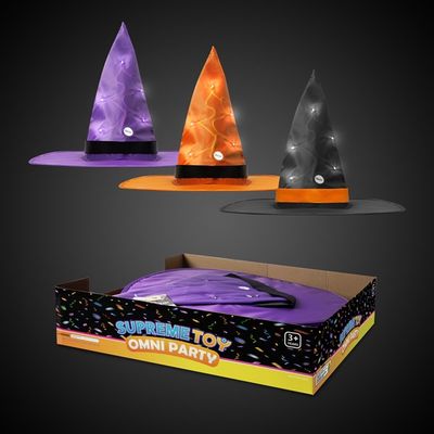 LED Witch Hat - Assorted Colors (Purple, Orange, &amp; Black)