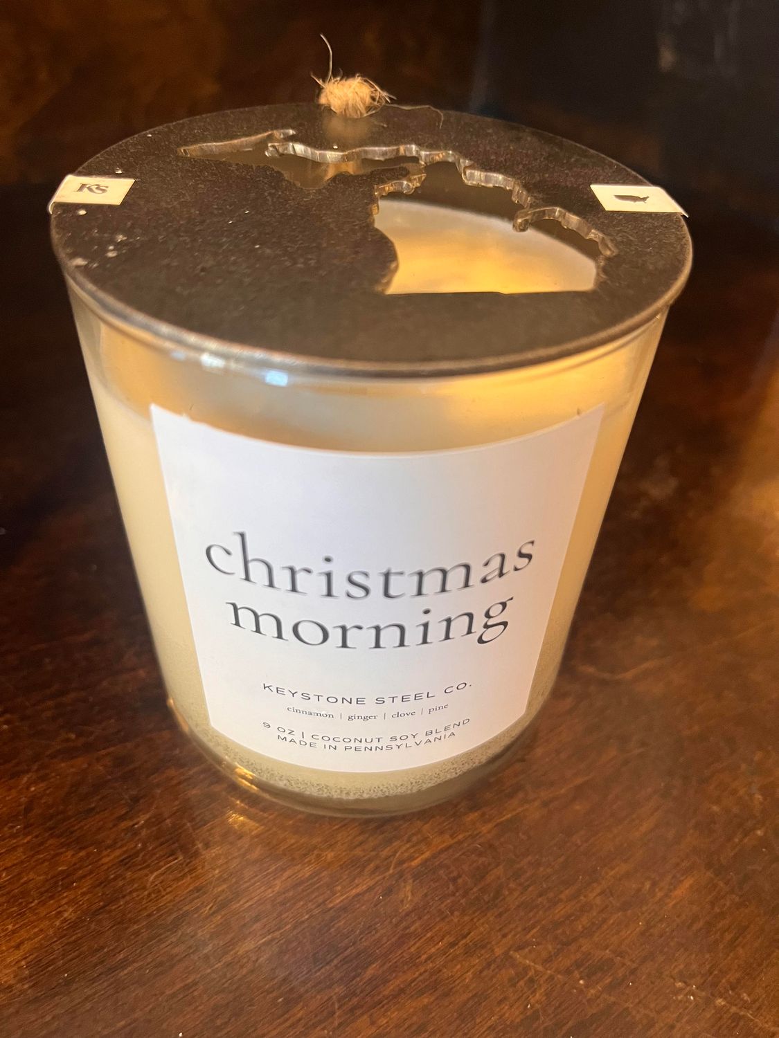 Christmas Morning Michigan Topper Candle