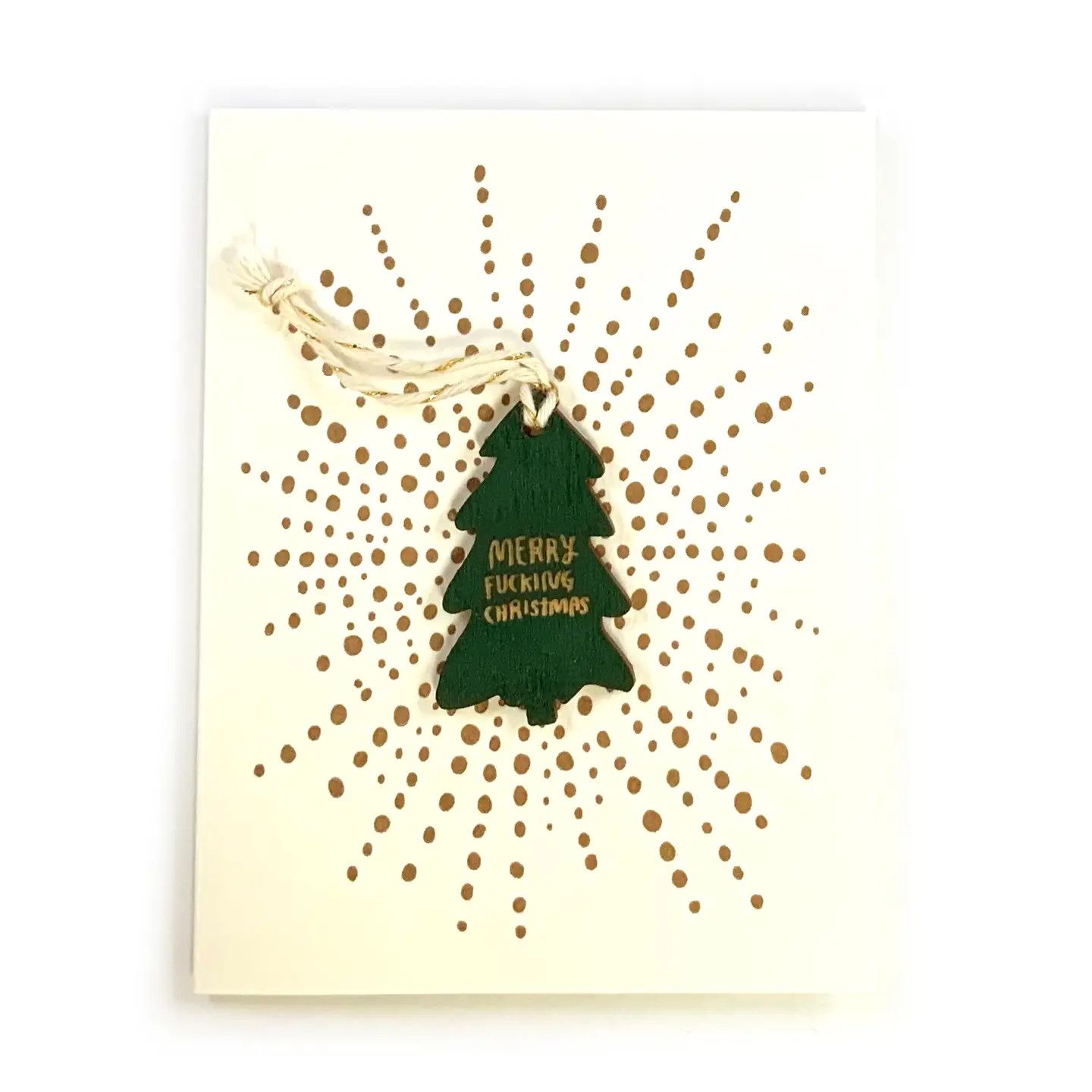 Merry F#$%Ing Christmas Ornament w/ Card Ornament