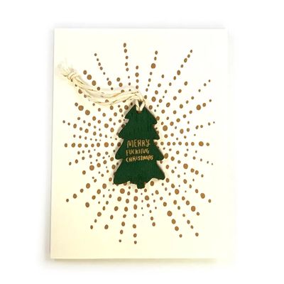Merry F#$%Ing Christmas Ornament w/ Card Ornament