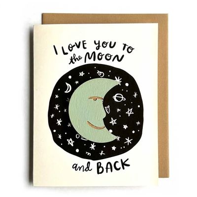 I Love You To the Moon and Back - Moon Magnet w/ Card