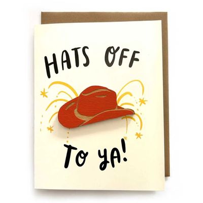 Hats Off Cowboy Hat Magnet w/ Card