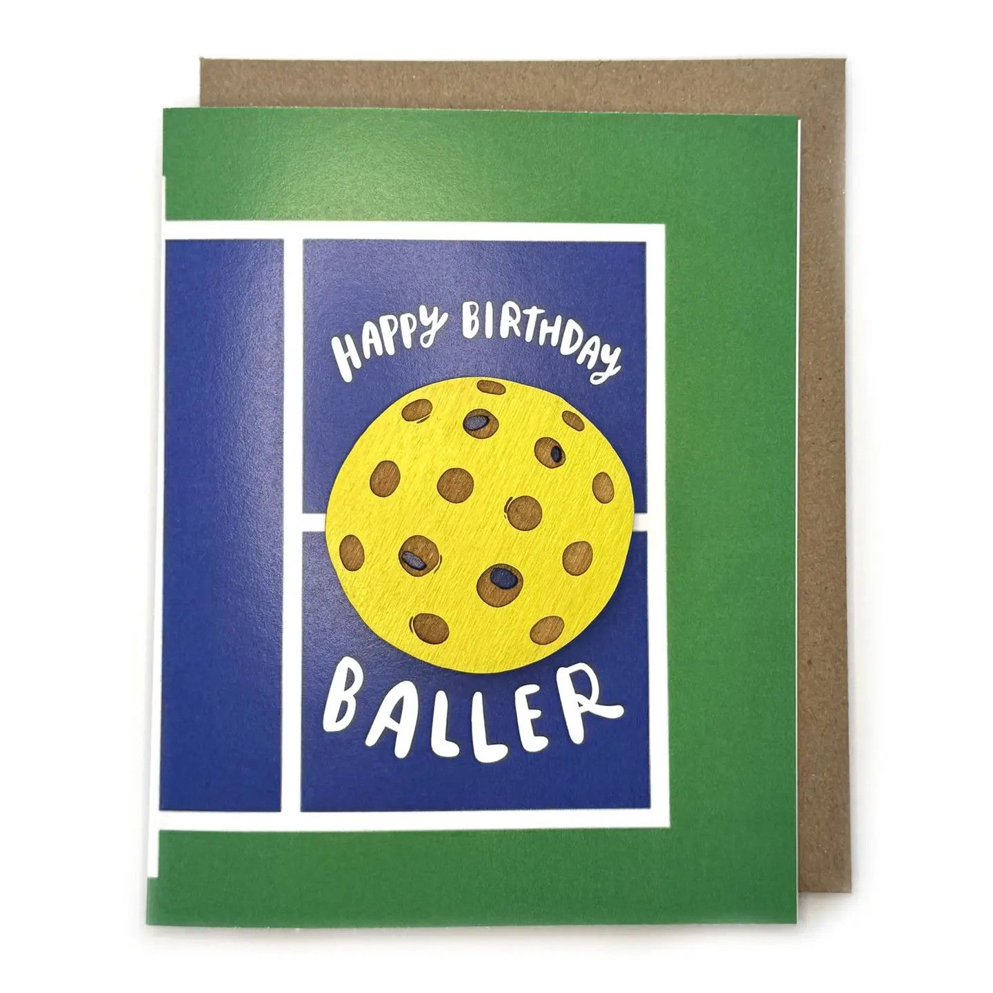 Happy Birthday Baller - Pickleball Magnet w/ Card