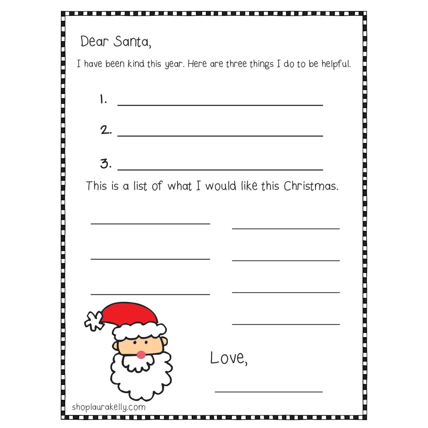 Laura Kelly D &amp; S Dear Santa Letter