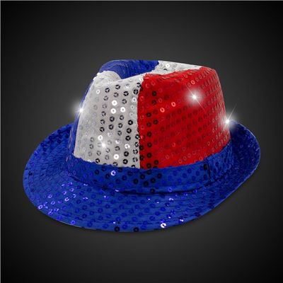 LED Patriotic Sequin Fedora Hat