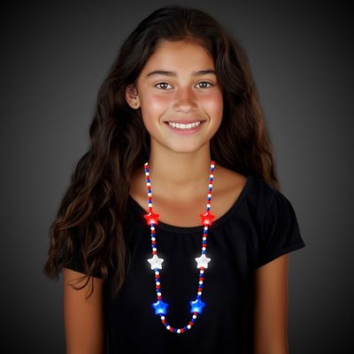 LED Patriotic Beads Necklace