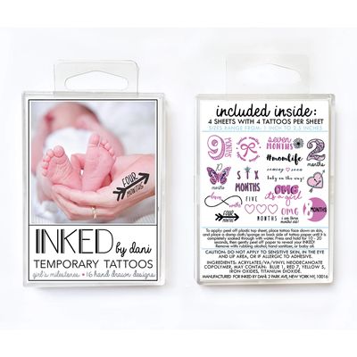 Temporary Tattoo - Baby Girl Milestone Pack