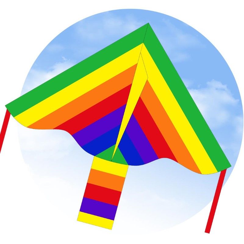 ECO - SIMPLE FLYER RAINBOW KITE 85CM 33"